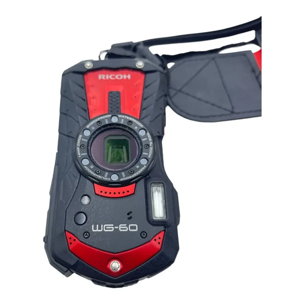 RICOH WG-60 16.0 MP 5X ZOOM RED DIGITAL CAMERA + BATTERY WATERPROOF TESTED